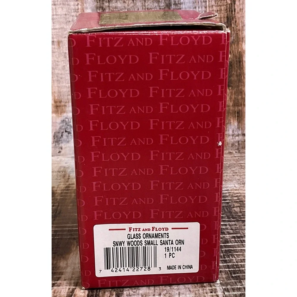 Fitz and Floyd Glass Santa Christmas Ornament